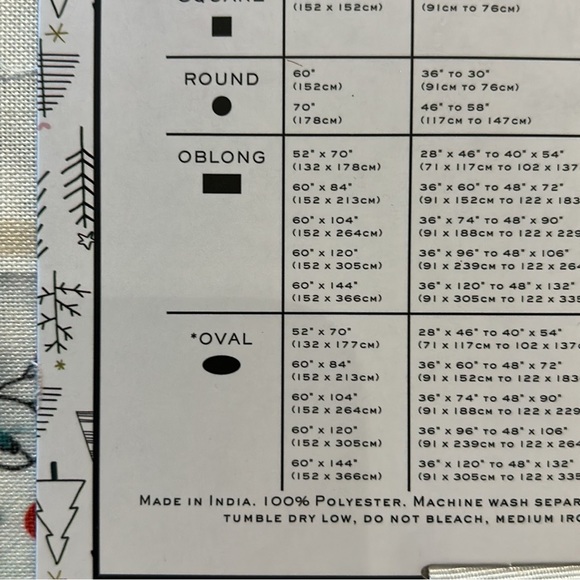 Nicole Miller Tablecloth Christmas Trees Lights Santa Claus Holiday 60”x84” New - Picture 2 of 4